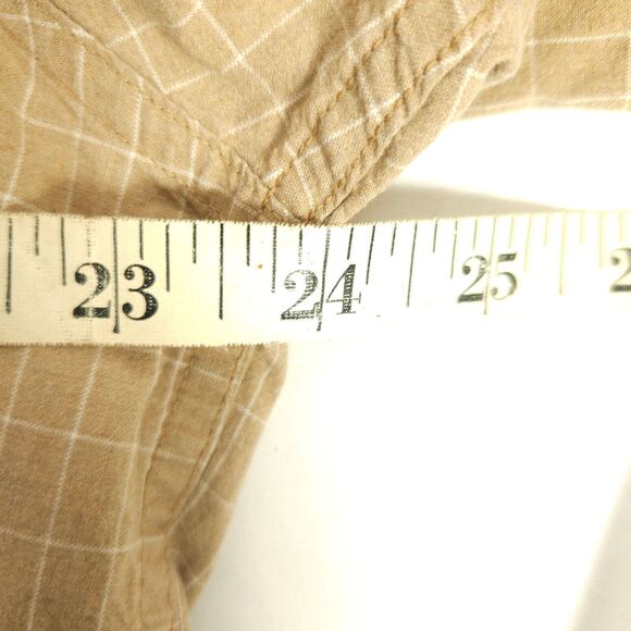 VTG Chaps Ralph Lauren Mens Large Brown Plaid Long Sleeve Button Down Up Shirt - Picture 4 of 6